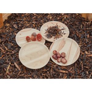 Natural Wooden Plates - Pack of 4