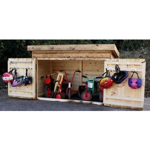 Wooden Outdoor Bike Storage Shed - (W)166cm