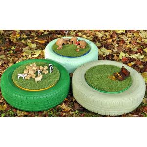 Grass Tyre Tops - Set of 3