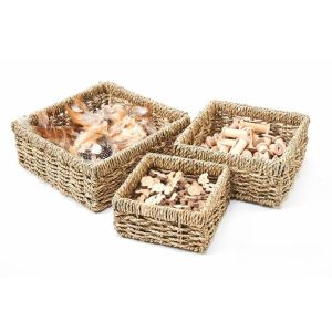 Seagrass Square Inset Baskets - Set of 3
