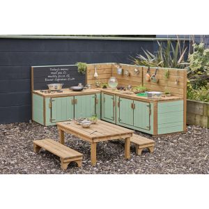 Country Green Corner Mud Kitchen - Worktop (H)65cm