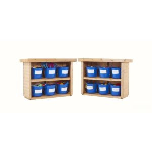 Ephgrave’s Outdoor Medium Tub Storage Shelves - 6 Tub Store - Set of 2