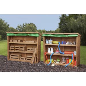 Outdoor Storage Shelving Unit with Cover - Set of 2