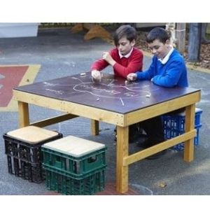 Crate Chalk Table With Crate Seats - KS1 - (H)58cm