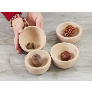 Tiny Wooden Bowls - Pack of 4