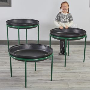 Adjustable Height Metal Deep Spot Tray Stands - Set of 3