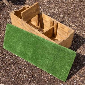 Green Grass Bench with Storage 