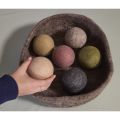 Natural Felt Rattle Balls Set - Set of 6