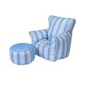 Coastal Beanbag Chair and Footstool