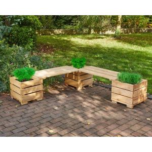 Corner Planter Bench Set