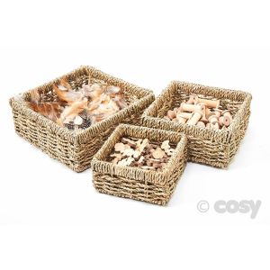Seagrass Square Inset Baskets (3Pk)