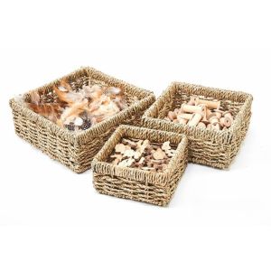 Seagrass Square Inset Baskets (3Pk)