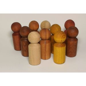 Multicultural Wooden Peg People (10Pk)