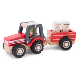 Tractor With Trailer + Hay Stacks