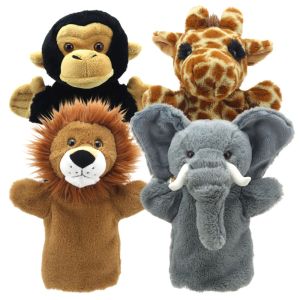 Safari Animal Puppets (4Pk)