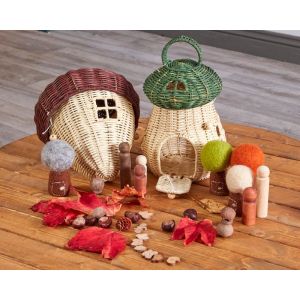 Duo Of Wicker Enchanted Houses