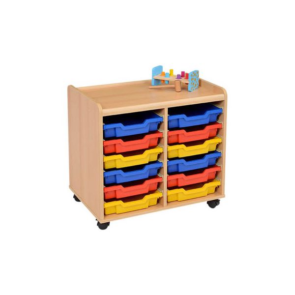 12 Shallow Tray Storage Unit - Colour Trays