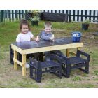 Slim H Crate Chalk Table + 4 H Crates