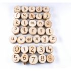 Handcrafted Wooden Letters And Numbers (36Pk)