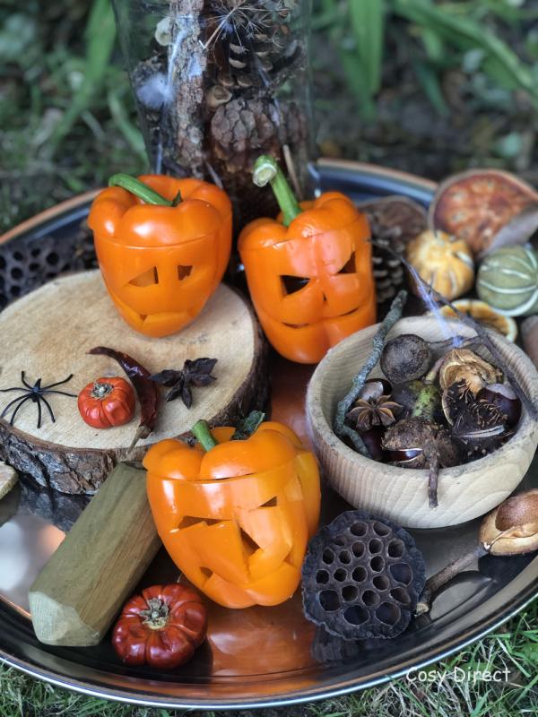 Orange Pepper Pumpkin Carving activity for Halloween