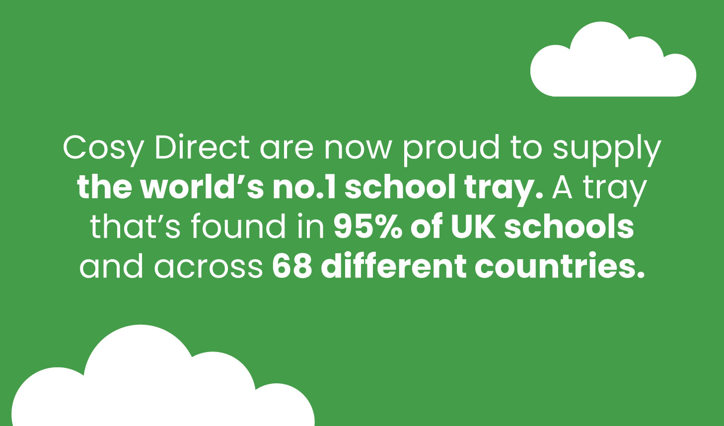 Cosy Direct are now proud to supply the world’s no.1 school tray