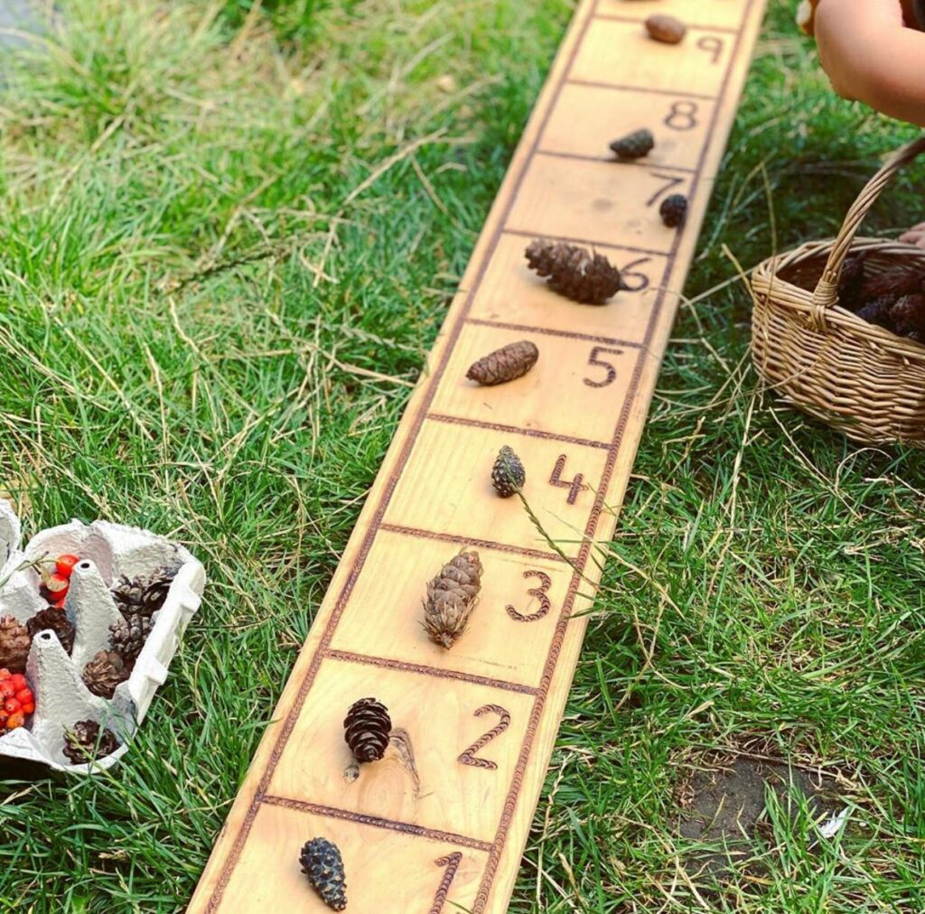 Outdoor play - number line and counting