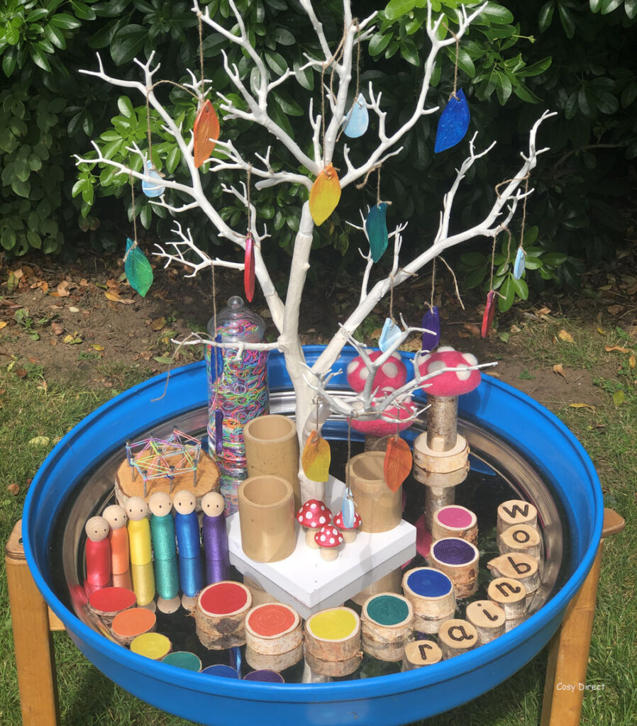 Tray Play - Rainbow play