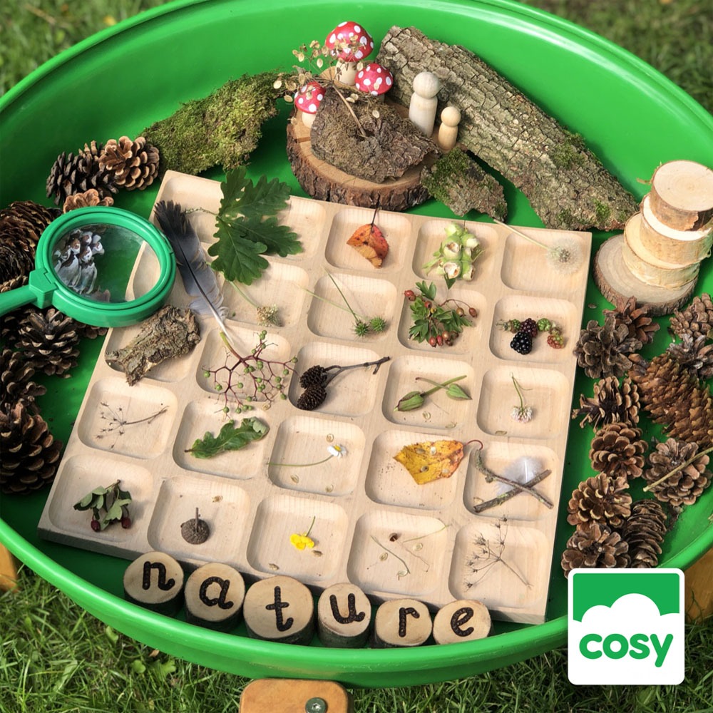 tray play - nature