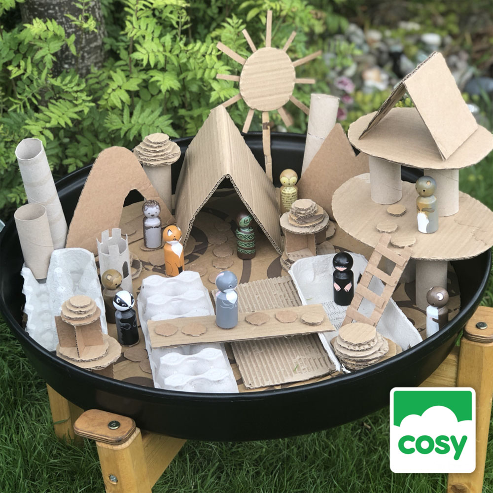 tray play - recycled cardboard