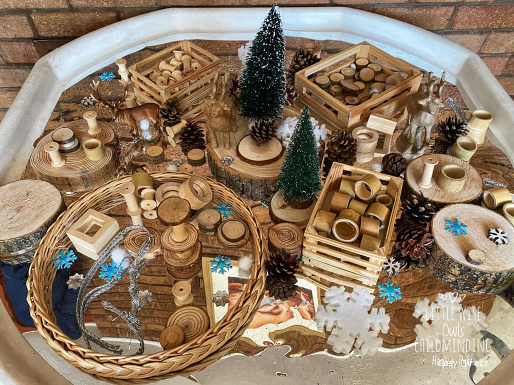 wicker mirror circle tray play ideas