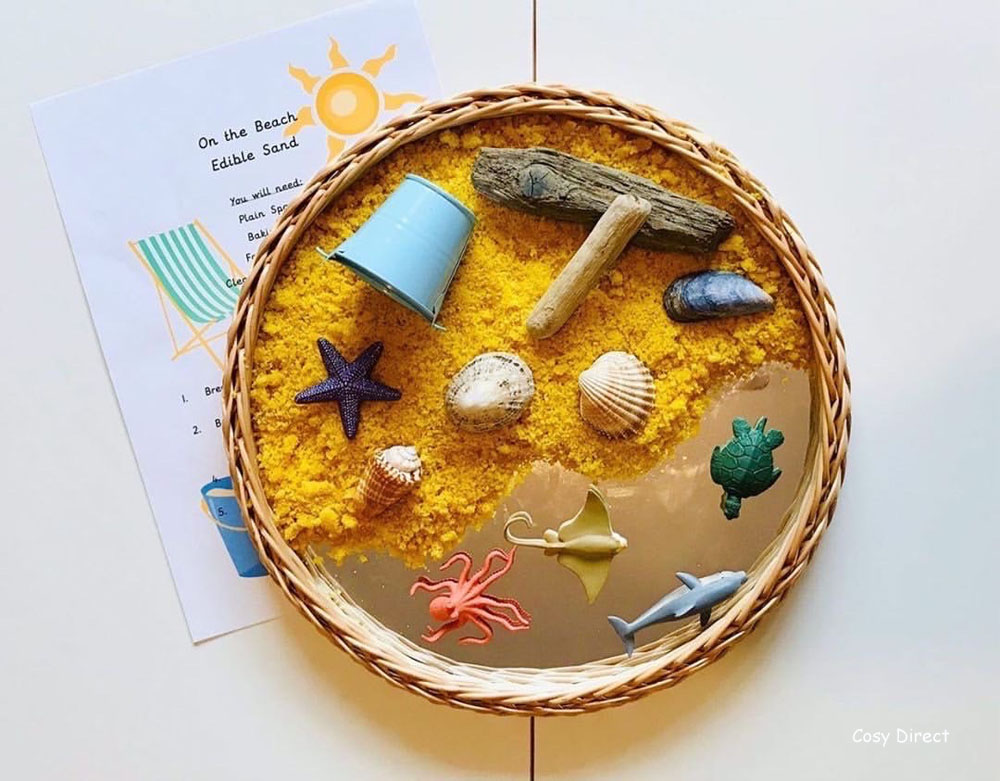 wicker mirror circle tray play ideas
