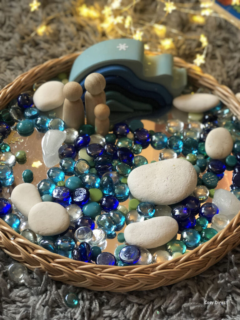 wicker mirror circle tray play ideas