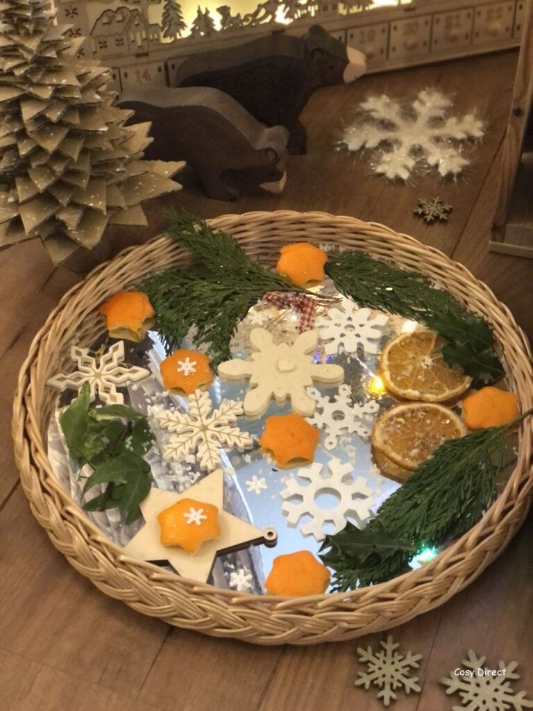wicker mirror circle tray play ideas