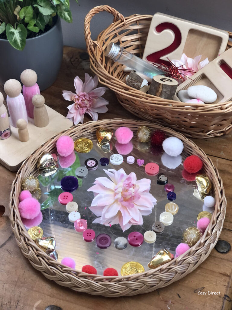 wicker mirror circle tray play ideas