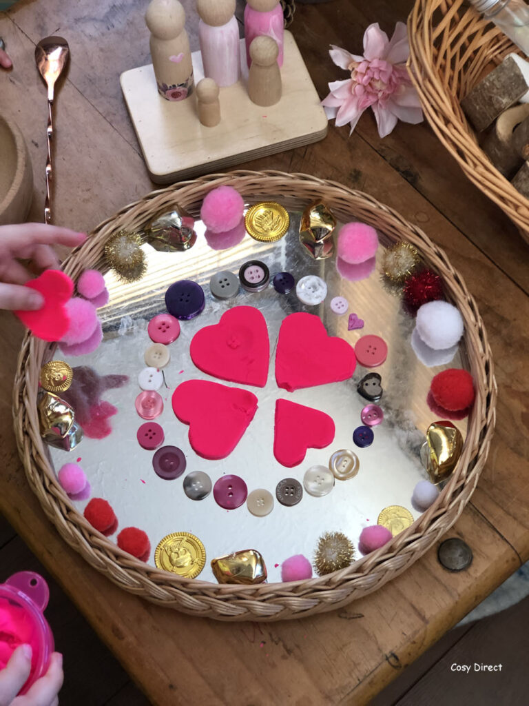 wicker mirror circle tray play ideas
