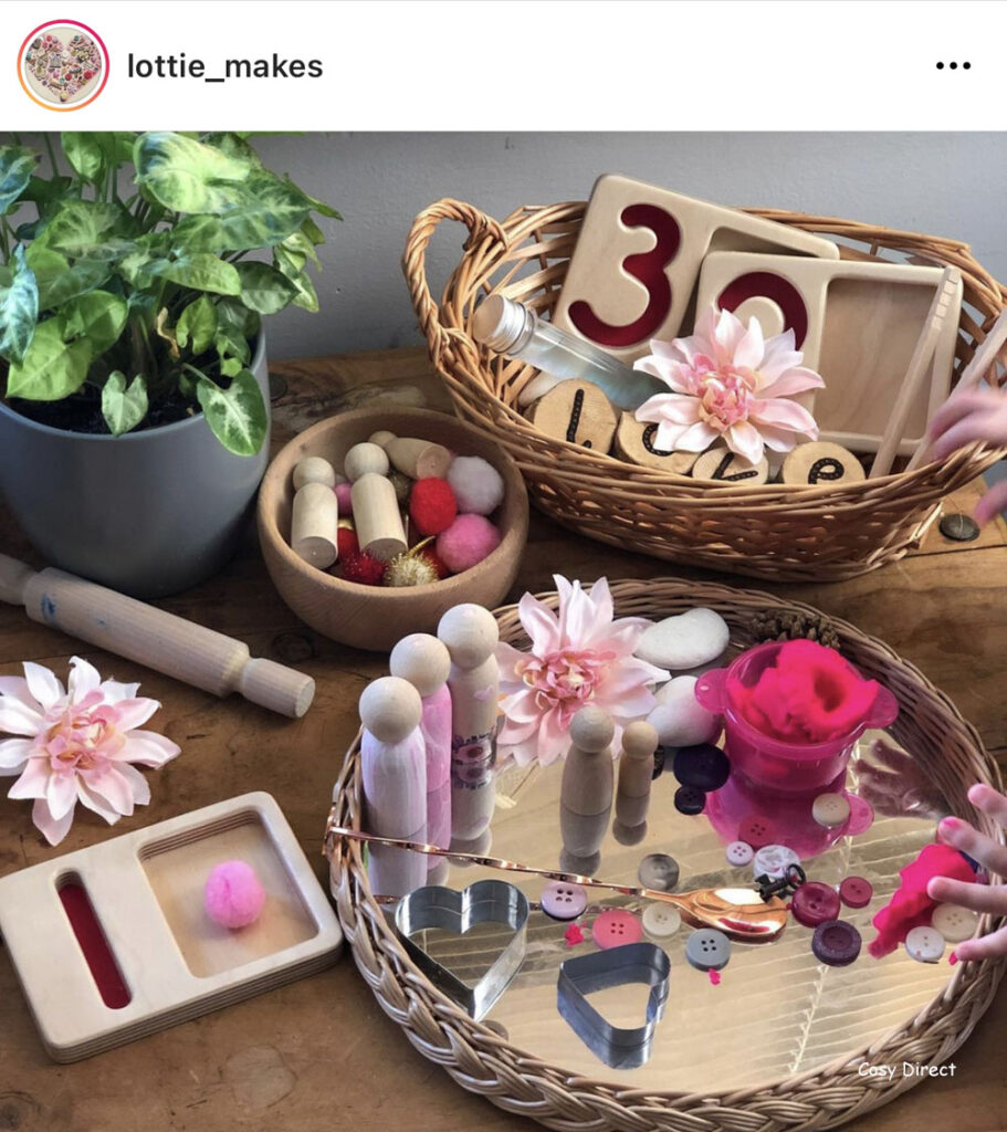 wicker mirror circle tray play ideas