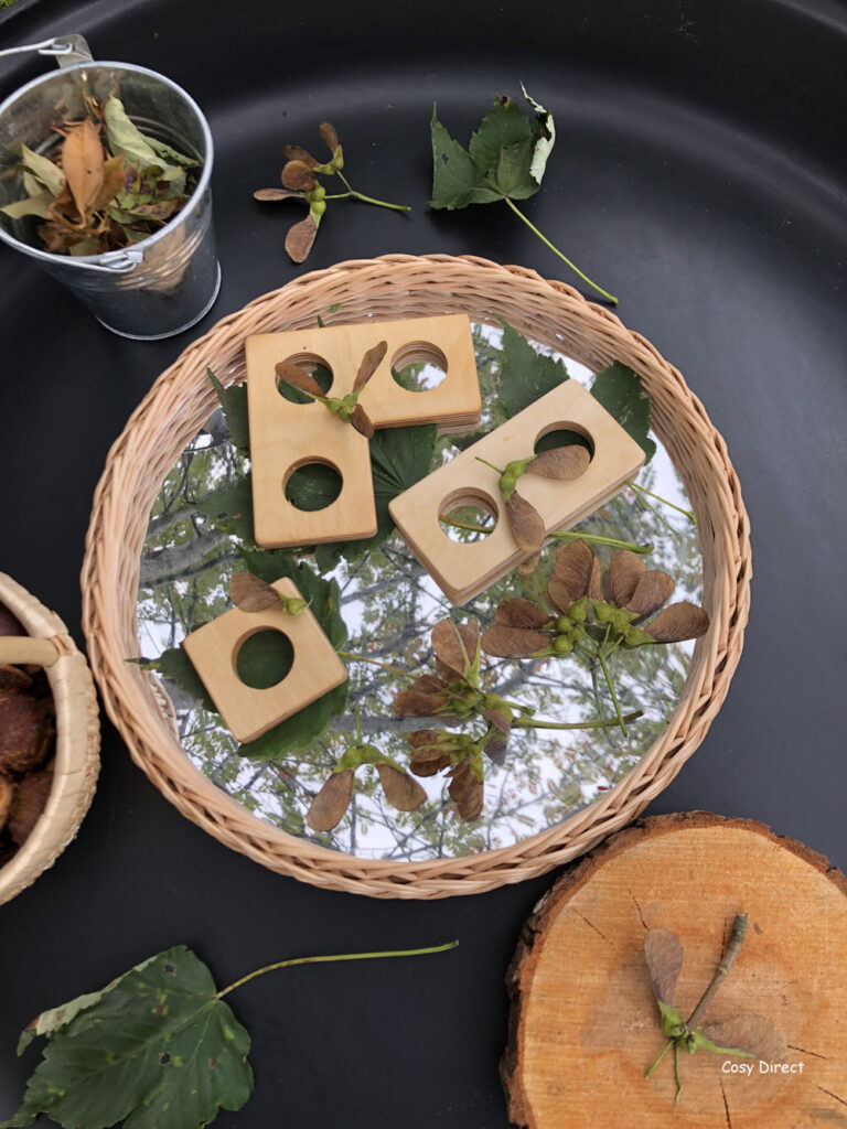 wicker mirror circle tray play ideas