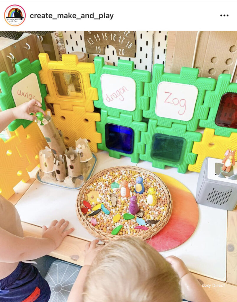 wicker mirror circle tray play ideas