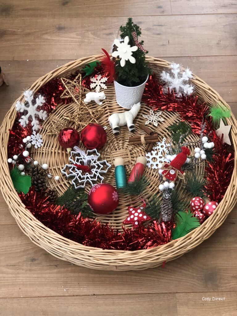 Wicker Tray Play - christmas