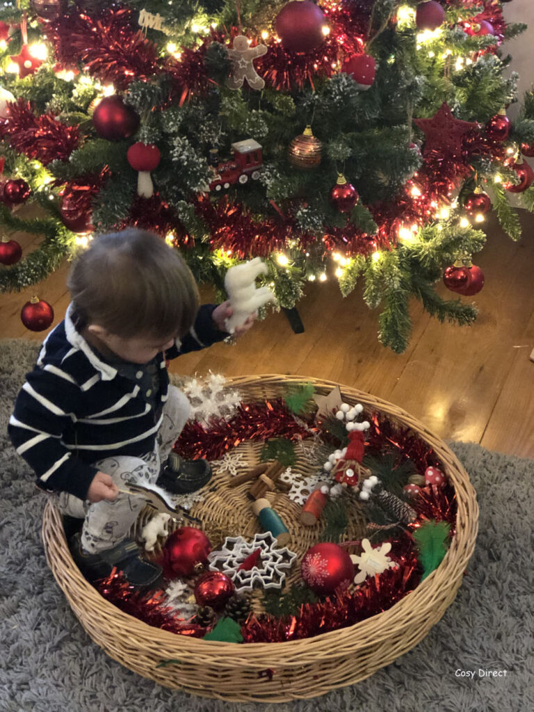 Wicker Tray Play - christmas