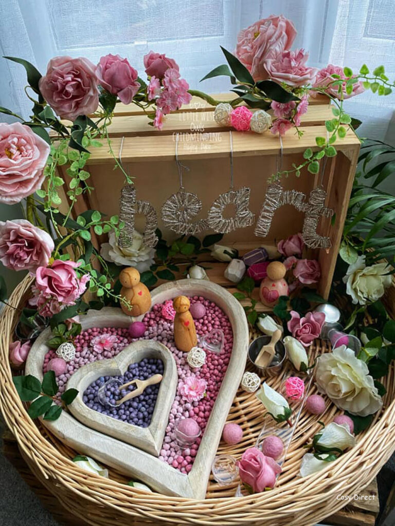Wicker Tray Play - valentines
